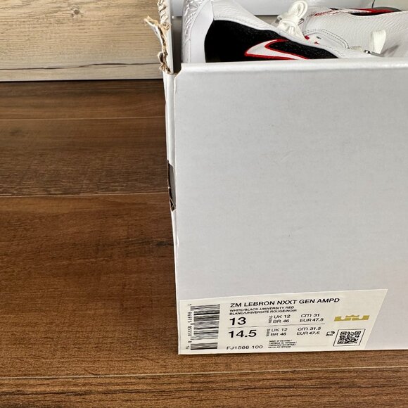 Nike LeBron NXXT Gen AMPD First Game Mens Size 13 White Black Red FJ1566 100 New - Picture 9 of 9